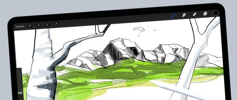 Mountain Sketching mit dem iPad & Procreate