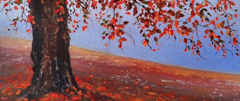 Jahreszeiten in Acryl: Herbstlandschaft