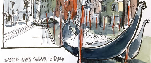 After Work: Gondeln in Venedig sketchen